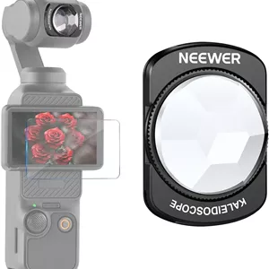 فیلتر منشوری کالیدوسکوپ NEEWER سازگار با لوازم جانبی DJI Osmo Pocket 3 Creator Combo، فیلتر لنز دوربین گیمبال شیشه ای اپتیکال HD چند لایه مغناطیسی با محافظ صفحه نمایش، FL-C39