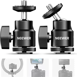 Neewer پایه کفشک فلاش دوربین 1/4 اینچی با پیچ اضافی 1/4 اینچی 2 عددی، آداپتور پایه کفشک فلاش سر توپی کوچک برای دوربین ها، دوربین های فیلمبرداری، تلفن هوشمند، نور ویدئو، میکروفون، رینگ لایت - ST17