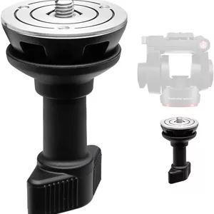 آداپتور نیم کره 60 میلی متری Manfrotto برای استفاده از هد با پایه تخت 60 میلی متری با سه پایه فیلمبرداری کاسه ای 60 میلی متری، دسته کوتاه، فیلمبرداری در سطح زمین