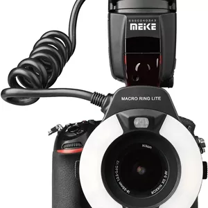 فلاش حلقه ای ماکرو Meike MK-14EXT-N I-TTL با لامپ کمکی LED AF برای دوربین های نیکون D5100 D3200 D3300 D5200 D90 D850 D3500