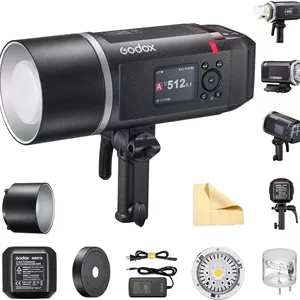 فلاش استودیویی پرسرعت گودکس AD600BMII AD600 bm(2025) با مانت بوئنز 600Ws و نور ویدئویی LED، دارای سیستم وایرلس X 2.4G و باتری 8940mAh برای ارائه 500 فلاش با قدرت کامل