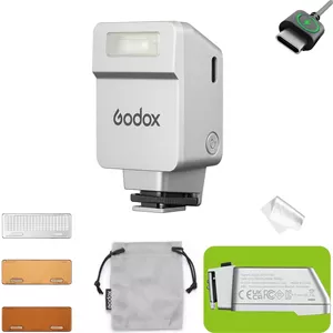 فلاش کوچک TTL مدل GODOX IT22 F، فلاش دوربین IT22F به همراه پخش کننده و فیلتر رنگی، سازگار با Fujifilm X-E5 X100VI XT5 XM5 XT30 II XT50 XS20 XS10 X-E4 X-T4 X-T30 GFX50R