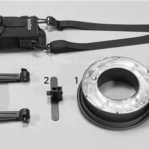 فلاش حلقوی 400 وات GODOXs Witstro AR400 R2400 به همراه باتری لیتیومینور ویدئویی LED سازگار با اندروید، کانن، نیکون و دوربین های DSLR (R200)
