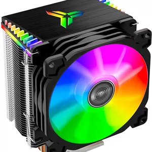 خنک کننده بادی پردازنده CR1400 RGB، دارای 4 لوله حرارتی، فن 126 میلی متری RGB، فن های PWM 92 میلی متری قابل جابجایی، همگام سازی نور ARGB با مادربرد، 5 ولت 4 پین، سازگار با AMD Ryzen/Intel LGA 1700/115X (مشکی)