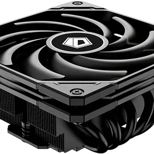 خنک کننده پردازنده ID-COOLING IS-55 مشکی، خنک کننده بادی پردازنده کم ارتفاع 57 میلی‌متری، دارای 5 لوله حرارتی، فن باریک 120x120x15 میلی‌متری، فن پردازنده سازگار با Intel LGA1851/1700/115X/1200; AMD AM4/AM5