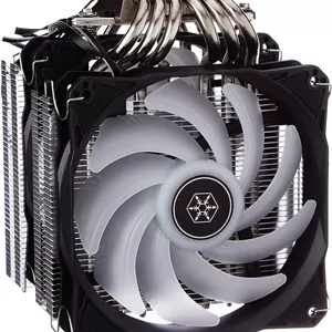 خنک کننده پردازنده دو برج SilverStone Technology Hydrogon D120 ARGB با 6 لوله حرارتی و دو فن 120 میلی متری ARGB، PWM، Intel LGA 1700، AMD AM4، SST-HYD120-ARGB