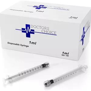 سرنگ یک میلی لیتری لور لاک Doctors Choice، استریل، بسته بندی تکی، بدون سوزن (جعبه 100 عددی)