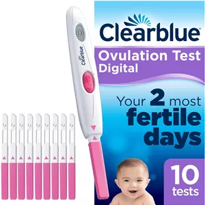کیت تست تخمک گذاری دیجیتال Clearblue - Clearblue، ثابت شده برای کمک به باردار شدن شما، 1 دستگاه دیجیتال و 10 تست