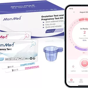 نوار تست تخمک گذاری MomMed، تست های تخمک گذاری و بارداری (LH50-HCG20)، شامل 50 تست تخمک گذاری و 20 تست بارداری با 70 فنجان ادرار، ردیابی دقیق تخمک گذاری و تشخیص زودهنگام بارداری
