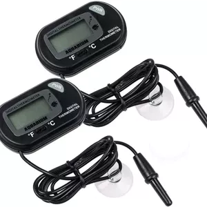 دماسنج آکواریوم، بسته 2 عددی دماسنج دیجیتال LCD آب برای آکواریوم مخزن ماهی، زیستگاه خزندگان دریایی، دماسنج دیجیتال آب برای دمای آکواریوم مخزن ماهی