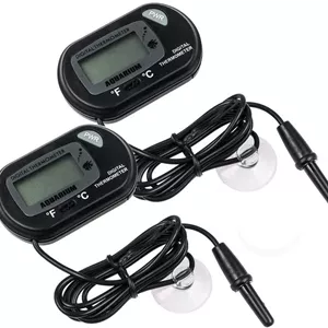 دماسنج آکواریوم، بسته 2 عددی دماسنج دیجیتال LCD آب برای آکواریوم ماهی، زیستگاه خزندگان دریایی، دماسنج دیجیتال آب برای دمای آکواریوم ماهی
