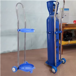 پایه نگهدارنده کپسول اکسیژن، قفسه داخلی با چرخ، استند سبک وزن برای نگهداری گاز، قفسه سازمان دهنده چند منظوره کپسول گاز (طول 80 سانتی متر)