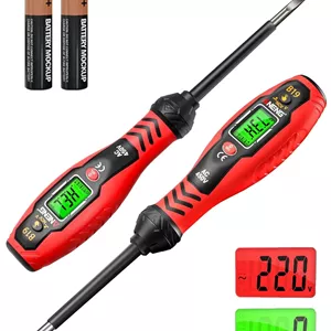 تستر ولتاژ غیر تماسی با نمایشگر LCD، قلم تشخیص ولتاژ دوگانه AC 12V-1000V، تستر سیم زنده/خنثی با آلارم Buzzer، یاب نقطه شکست، مجموعه پیچ گوشتی تست الکتریکی عایق