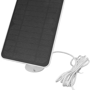 پنل خورشیدی Airshi، ضد آب IP65، سیلیکون مونوکریستالی ABS خورشیدی 4 وات 5 ولت نصب آسان براکت 360 درجه برای دوربین امنیتی (سفید)