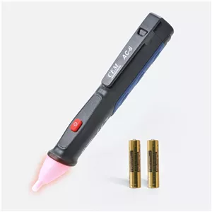 قلم تست ولتاژ غیر تماسی CEM، آشکارساز ولتاژ 50V-1000V، تستر الکتریکی قابل حمل با حالت صوتی و بی صدا قابل تعویض برای پریزها، سیم ها، سوئیچ ها، لوازم روشنایی، قطع کننده های مدار