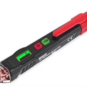 قلم تست ولتاژ AC بدون تماس WGGE با محدوده دوگانه AC 12V-1000V/48V-1000V، قلم الکتریکی با صفحه نمایش LCD و آلارم زنگ هشدار چراغ قوه، تشخیص نقطه شکست سیم، تست سیم برق/خنثی