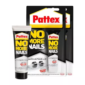 چسب بی رنگ و قوی Pattex No More Nails، چسب قوی برای چوب، سرامیک، فلز و غیره، چسب نصب فوری، بسته 2 عددی