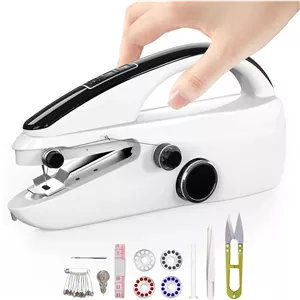چرخ خیاطی دستی، دو عزیز، مینی چرخ خیاطی، استفاده آسان و دوخت سریع مناسب برای لباس، پارچه، DIY خانگی مسافرتی چرخ خیاطی دستی برقی برای مبتدیان. مشکی