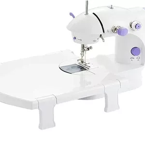 چرخ خیاطی کوچک برقی قابل حمل دستی برای مبتدیان، به همراه میز کمکی، دو سرعته، چراغ و پدال پایی برای کارهای دستی و تعمیرات منزل