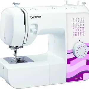 چرخ خیاطی مکانیکی BROTHER مدل RH-127، ابعاد 19.4 x 44.4 x 27 سانتی متر، سفید/صورتی/گلبهی
