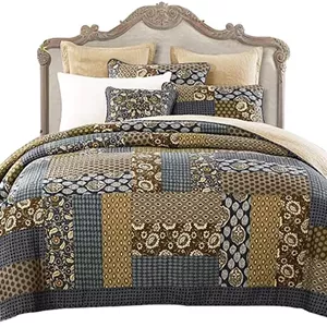 لحاف روتختی سه تکه مدل Hand Patchwork سایز 269x259 سانتی‌متر 