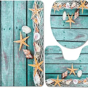 زیرپایی حمام ست ۳ تکه سرویس بهداشتی U-HOOME مدل Starfish 