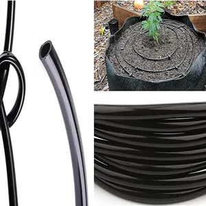 شلنگ لوله انعطاف پذیر برای آبیاری، لوله چکه ای، شلنگ PVC، سیستم آبیاری، شلنگ لوله انعطاف پذیر فقط مشکی، گلخانه، چمن، گیاهان، باغ، پاسیو (15 متر، لوله 4/7 * 4 میلی متر)