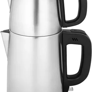 دستگاه چای ساز کاراجا مدل INOX Black با توان 1650 وات، دستگاه چای ساز ترکی، استیل ضد زنگ، کتری برقی اتوماتیک، دستگاه چای ساز داغ، سماور برقی