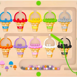بازی آموزشی چوبی مدل Magnetic Maze طرح رنگ و اعداد