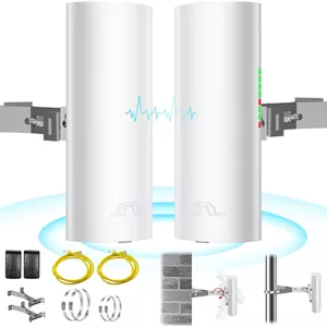 پل بی‌سیم، نقطه به نقطه بیرونی 5.8G، دسترسی PTMP WiFi PTP شبکه 300 مگابیت در ثانیه CPE، فاصله انتقال 3 کیلومتر، آنتن با بهره بالا 12DBi، منبع تغذیه 24 ولت PoE، بسته 2 عددی