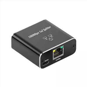 اسپلیتر اترنت گیگابیتی 1 به 2، آداپتور شبکه 1000 مگابیت بر ثانیه با تغذیه USB، اسپلیتر اینترنت RJ45 برای Cat 5/5e/6/7/8
