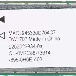 کارت شبکه بی سیم Qualcomm Atheros QCNFA335 NGFF 300M مدل DW1707 0VRC88، استاندارد رابط کارت شبکه بی سیم: M.2 NGFF