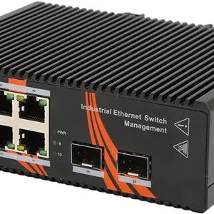 سوئیچ اترنت گیگابیتی غیر مدیریتی 8 پورت، 12-58 ولت DC، قابل نصب روی ریل DIN، رومیزی یا دیواری، اسپلیتر اترنت با 2 پورت نوری SFP، پلاگ اند پلی
