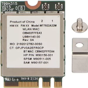 کارت شبکه بی سیم Annadue MT7922 Wi-Fi 6E با سرعت 2400 مگابیت بر ثانیه، 2.4G/5G 802.11AX M.2 NGFF بلوتوث 5.2 MU-Mimo