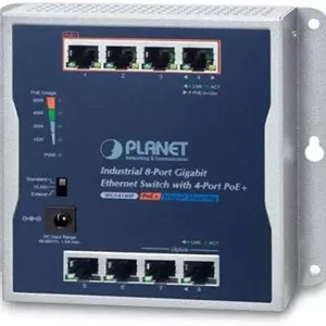سوئیچ صنعتی 8 پورت گیگابیتی دیواری پلنت مدل WGS-814HP با 4 پورت PoE