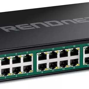 سوئیچ صنعتی ۲۶ پورت گیگابیتی PoE  ترندنت مدل TI-RP262، دارای ۲۴ پورت گیگابیتی PoE ، ۲ پورت گیگابیتی SFP، بدنه مقاوم، مشکی