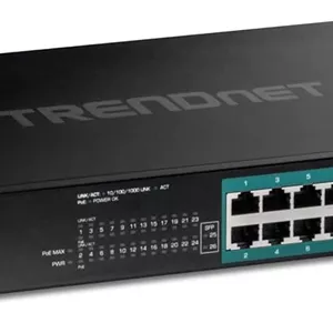 سوئیچ 26 پورت گیگابیتی PoE  ترندنت، 24 پورت PoE  30W، 2 اسلات گیگابیت SFP، بودجه PoE 380W، ظرفیت سوئیچینگ 52Gbps، قابل نصب در رک 1U 19 اینچی، مشکی، TPE-TG262