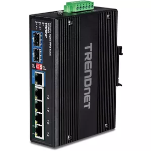 سوئیچ صنعتی 6 پورت گیگابیتی Ultra PoE  ترندنت مدل TI-UPG62 (5 پورت گیگابیت / 1 پورت SFP مشترک / 1 پورت SFP اختصاصی)