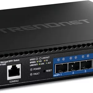 سوئیچ مدیریتی لایه 2 ترندنت با 8 پورت SFP  10G مدل TL2-F7080، دارای 8 پورت SFP  10G، مدیریت تحت وب، سازگار با NDAATAA، پهنای باند 160 گیگابیت بر ثانیه، هاب لایه 2، اسپلیتر اترنت