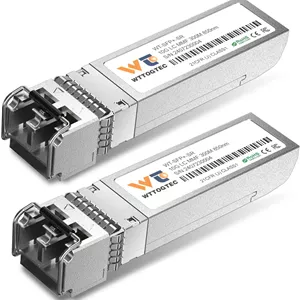 فرستنده و گیرنده 10GBase-SR SFP  LC، ماژول SFP چند حالته 10G 850 نانومتری، تا 300 متر، برای Cisco SFP-10G-SR، Meraki MA-SFP-10GB-SR، Ubiquiti UniFi UF-MM-10G، Fortinet، TP-Link و غیره (2 عدد)
