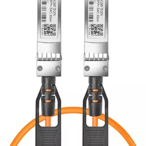 کابل مسی دو قلوی TRANSUTON 10G SFP  DAC - کابل مسی اترنت گیگابیتی 10 گیگابایتی برای Ubiquiti ES-48/ES-16-XG، Mikrotik، Netgear، Supermicro، D-Link، Extreme و غیره، 5 متر، رنگ نارنجی