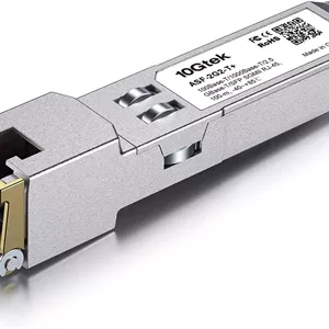 فرستنده و گیرنده SFP با قابلیت مذاکره خودکار 10Gtek 100Base-T/1000Base-T/2.5GBase-T/SFP SGMII RJ-45، درجه صنعتی، سازگار با Fortinet، Netgear، TP-Link و سایر سوئیچ‌های باز