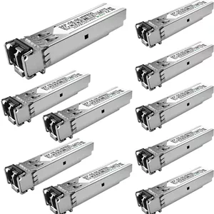 پک 10 عددی ماژول 1.25G SFP 1000Base-SX فرستنده و گیرنده LC چند حالته، 850 نانومتر MMF، برد 550 متر - سازگار با سیسکو، مراکی، یوبیکویتی، میکروتیک، تی پی-لینک، نت گیر، آروبا و غیره