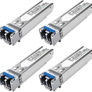 ماژول 4 عددی 1.25G SFP LC فرستنده و گیرنده تک حالته 1000Base-LX (SMF، 1310 نانومتر، 20 کیلومتر، DDM) - سازگار با سیسکو GLC-LH-SMD، Ubiquiti UniFi، Meraki، Fortinet، Mikrotik، TP-Link، Netgear، Aruba و غیره