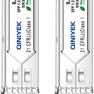 ماژول SFP به LC مدل 1000Base-LX، فرستنده و گیرنده فیبر SFP تک حالته برای سیسکو GLC-LH-SMD، Meraki MA-SFP-1GB-LX10، Ubiquiti، Fortinet، Mikrotik، Netgear (SMF، 1310 نانومتر، 20 کیلومتر، DDM) بسته 2 عددی