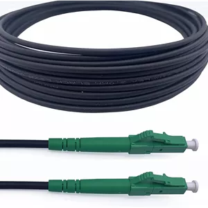 کابل فیبر نوری زره پوش Elfcam® LC/APC به LC/APC سینگل مود OS2 9/125μm LSZH، مشکی (20 متر)