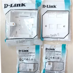 دی-لینک 2 پورت RJ45 CAT6E LAN I/O کیستون جکجعبه اتصالصفحه رو دوقلو (ترکیبی)
