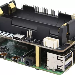 منبع تغذیه پشتیبان رزبری پای Geekworm مدل X728 V2.3 (حداکثر 5.1 ولت 6 آمپر) 18650 با قابلیت تشخیص قطع برق، روشن شدن خودکار، خاموش شدن ایمن و بازر برای رزبری پای 4 8GB/4GB/2GB/3B /3B/2B