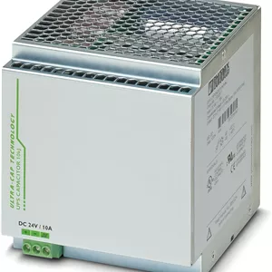 دستگاه ذخیره سازی پرقدرت بدون نیاز به نگهداری UPS-CAP/24DC/10A/10KJ=2320377، مبتنی بر خازن دولایه، 24 ولت DC، 10 کیلوژول، تشخیص خودکار و ارتباط با QUINT UPS-IQ