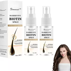 اسپری بیوتین HairRevive، سرم اسانس رشد مو برای موهای ضخیم تر، بلندتر و قوی تر، درمان پوست سر با بیوتین، 2 عدد